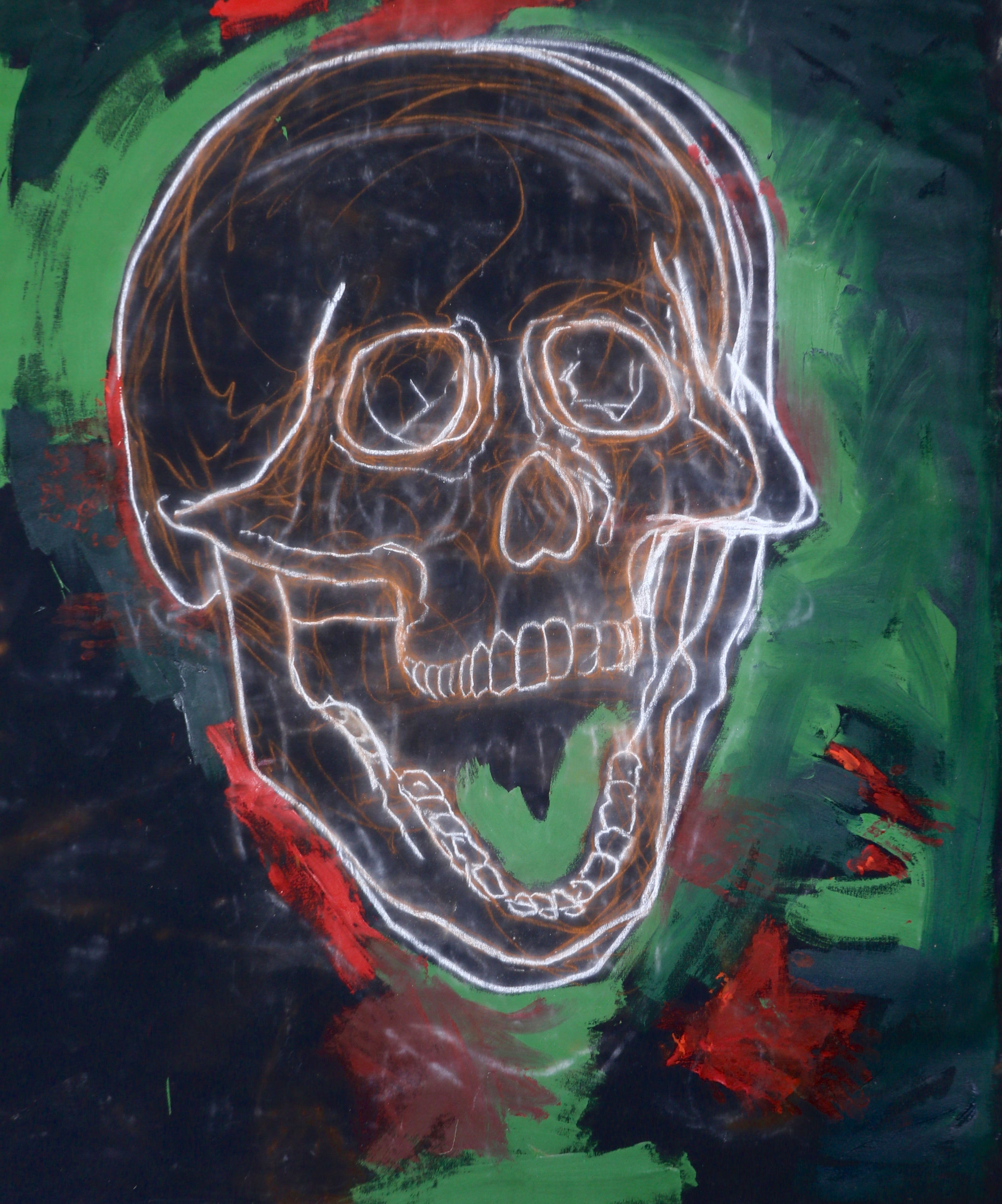Skull Study l (2014) (Green / Red)