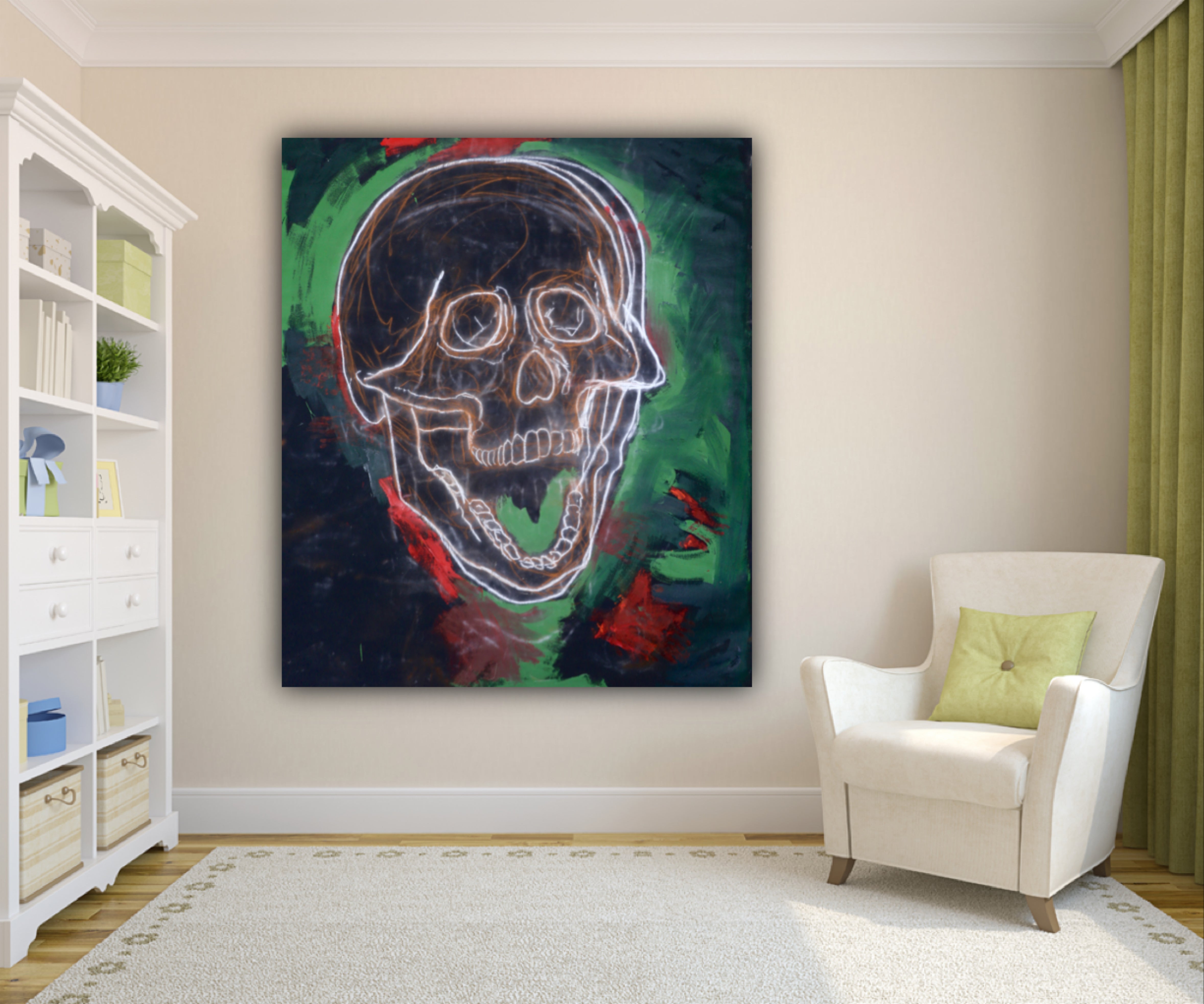 Skull Study l (2014) (Green / Red)