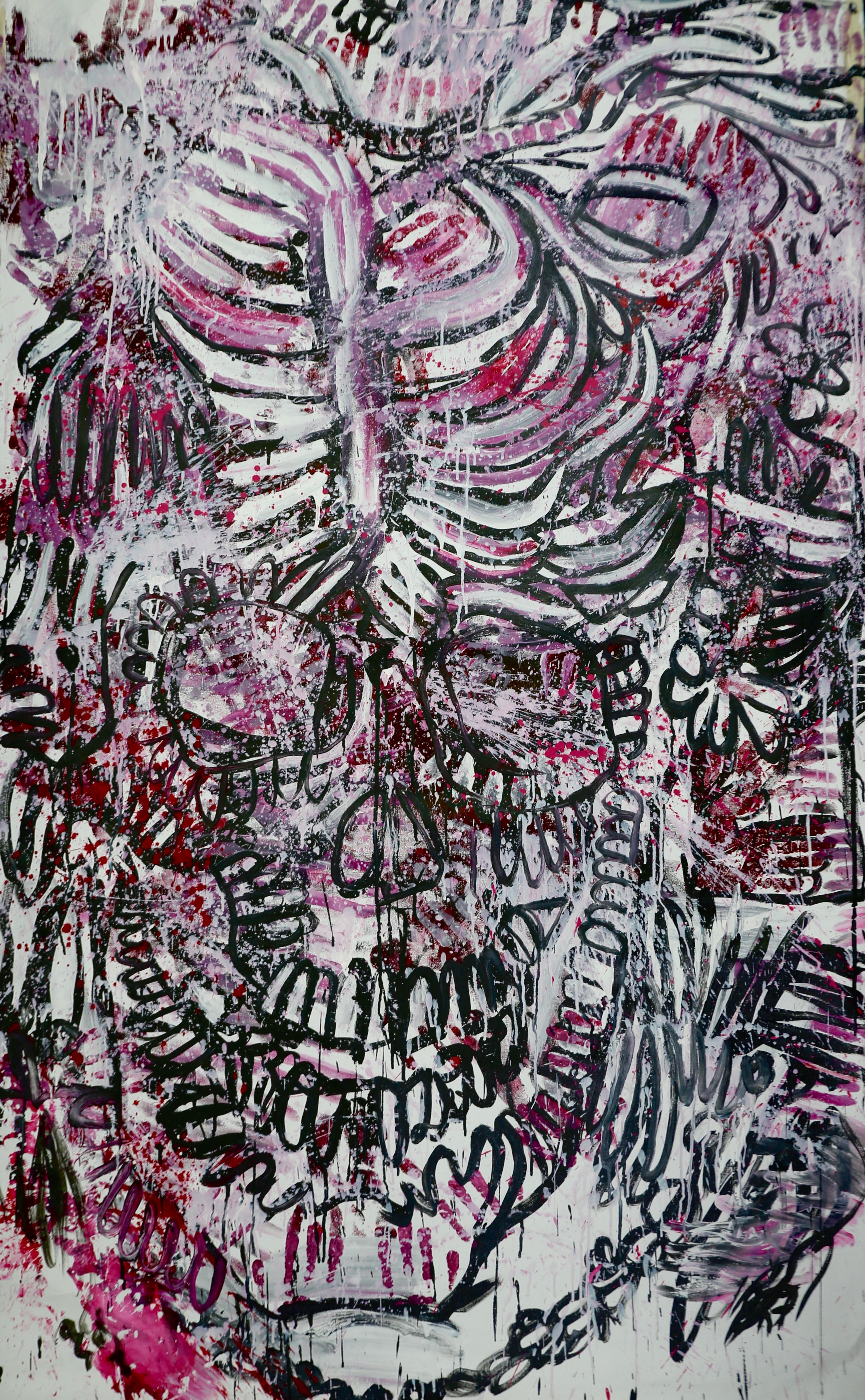 Skull Study l (Triptych) (2017) (Skeletal Skull Triptych)