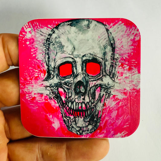 Finger Painted Pink Skull