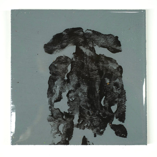 Just The Tip Wood Tile Coaster black on grey - 2024