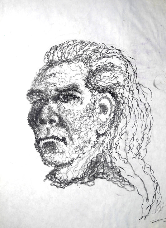 Power Drill Portrait Drawing, 1999