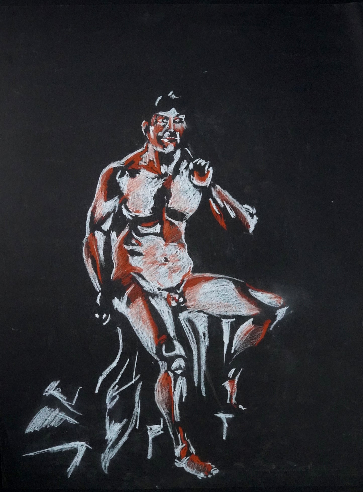 Man Seated on Fabric, 1999